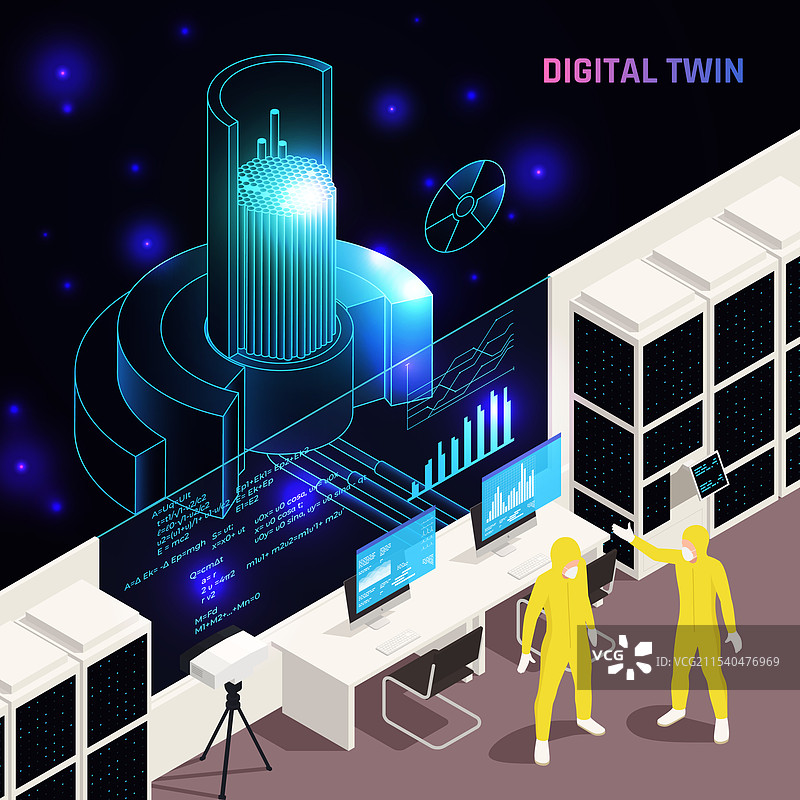 数字双胞胎技术等距构图图片素材