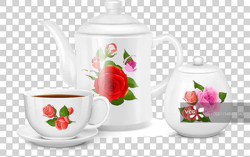 逼真的茶具图片素材