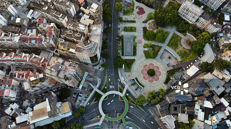 航拍山城-福建省龙岩市新罗区图片素材
