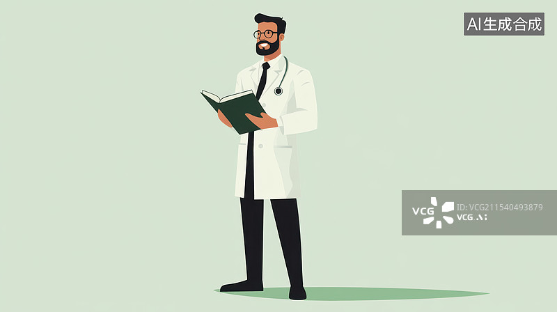 【AI数字艺术】医生形象插画图片素材