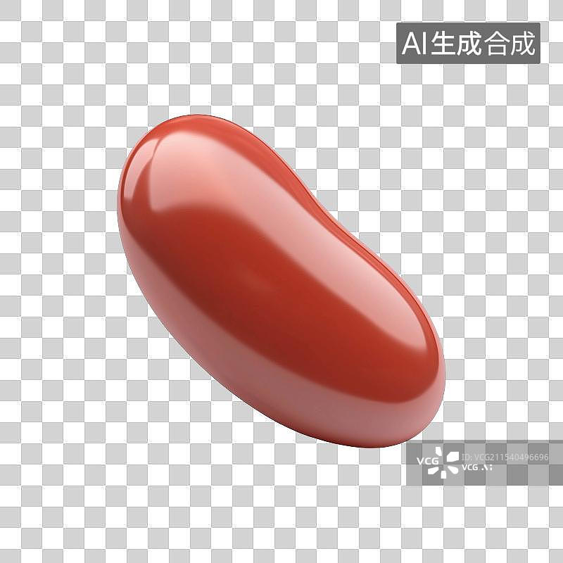 【AI数字艺术】3D风格红豆元素图片素材