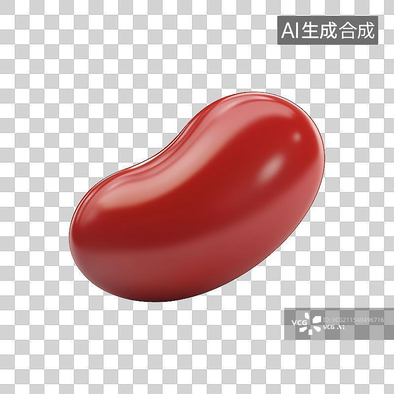 【AI数字艺术】3D风格红豆元素图片素材