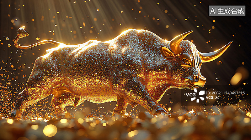 【AI数字艺术】牛市，股票，投资，股市图片素材