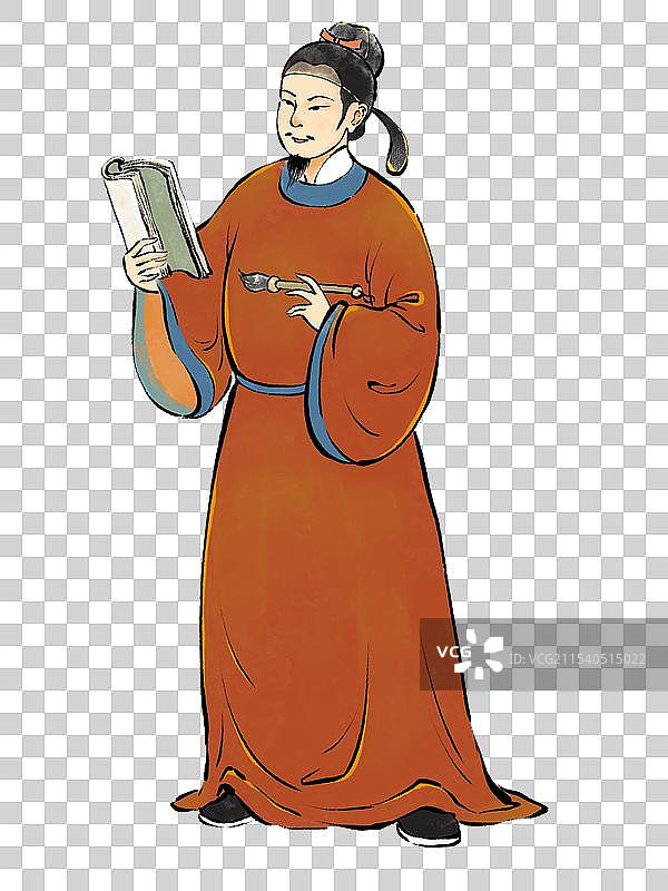 唐朝宋朝古人官员书生读书写字作画元素图片素材