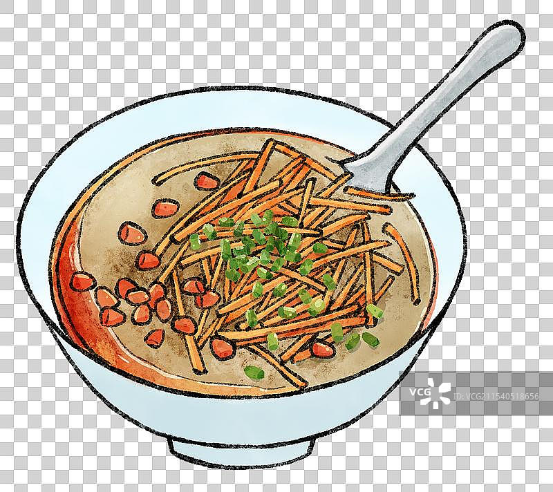 国风四川绵阳美食插画-油茶图片素材