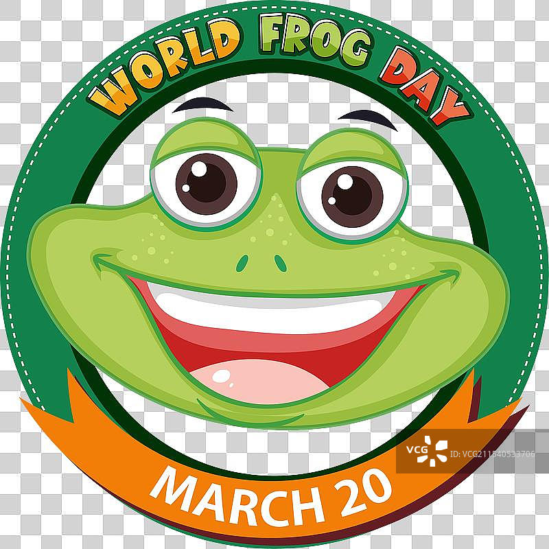 庆祝世界青蛙日的多彩徽章图片素材