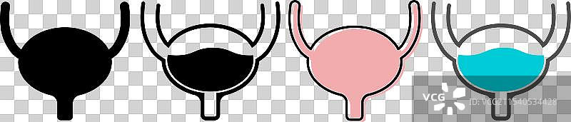 泌尿系统健康人类图标解剖医学集合图片素材