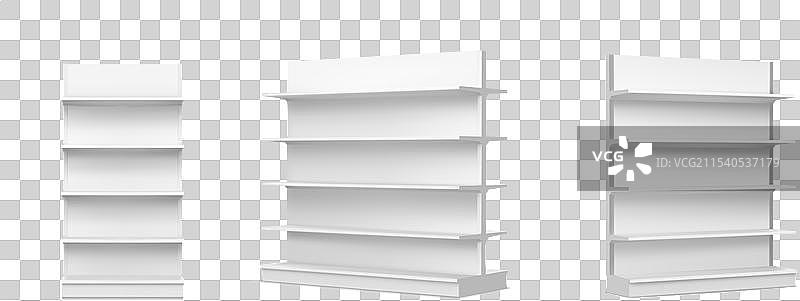 白色空超市货架模型图片素材