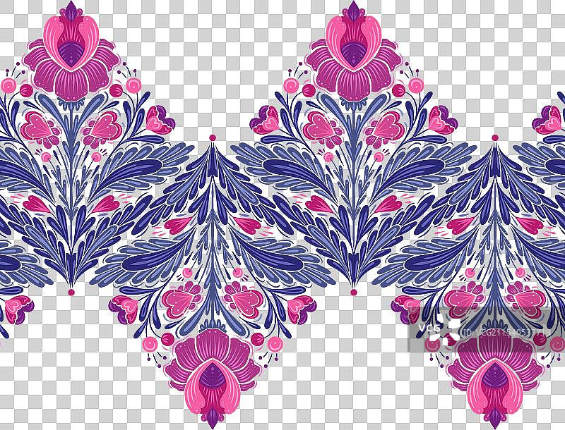 节日无缝花卉边框装饰民俗风格图片素材