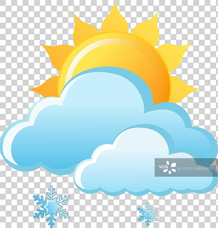 可爱的独立天气应用图标，带有阳光雪花元素图片素材