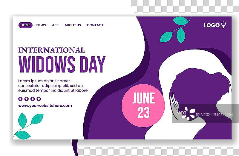 寡妇节社交媒体着陆页卡通手绘图图片素材