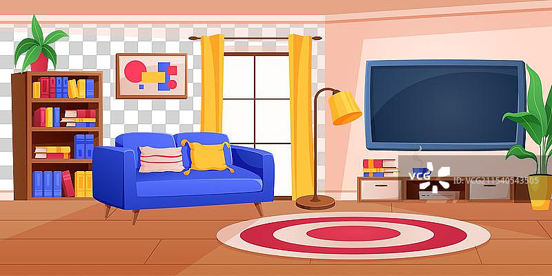 卡通风格的室内家居家具，舒适的沙发图片素材