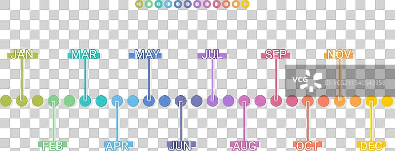 一年12个月的时间线信息图表图片素材