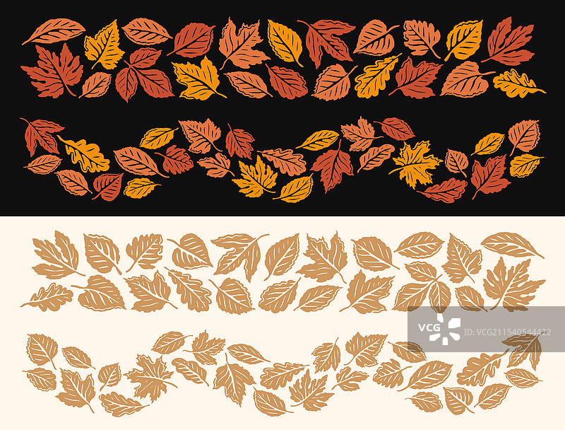 秋天落叶装饰元素套装图片素材