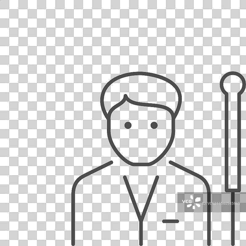 针灸师与针的线条图标图片素材