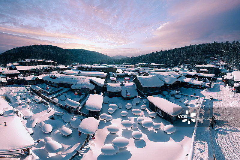 黑龙江牡丹江海林市双峰林场中国雪乡图片素材