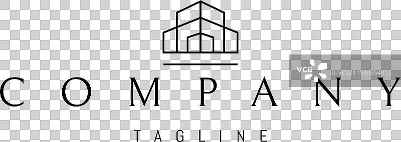 带有建筑抽象图像的标志图片素材