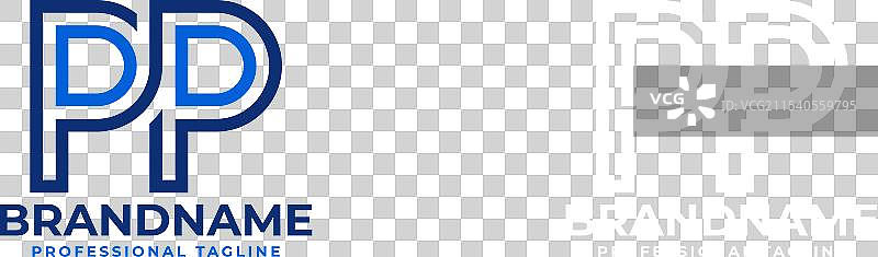 适合的字母PP线条单字母组合标志图片素材