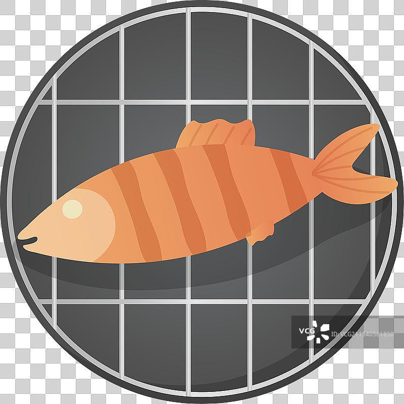 白色背景上的烤鱼烧烤图片素材
