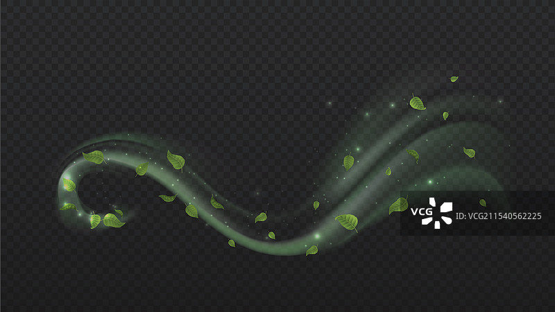 带着树叶的风，新鲜的空气和气流蒸汽图片素材