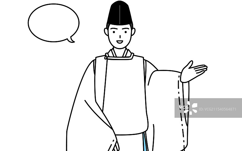 神社的祭司戴着烏帽子图片素材