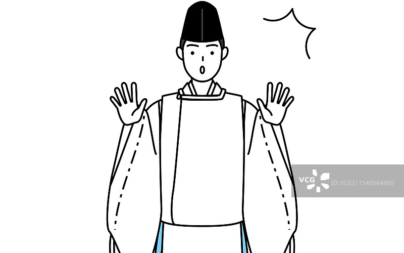 穿着烏帽子的神社祭司图片素材