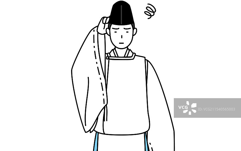 穿着烏帽子的神社祭司图片素材