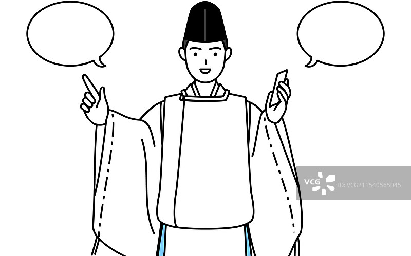 穿着烏帽子的神社祭司图片素材