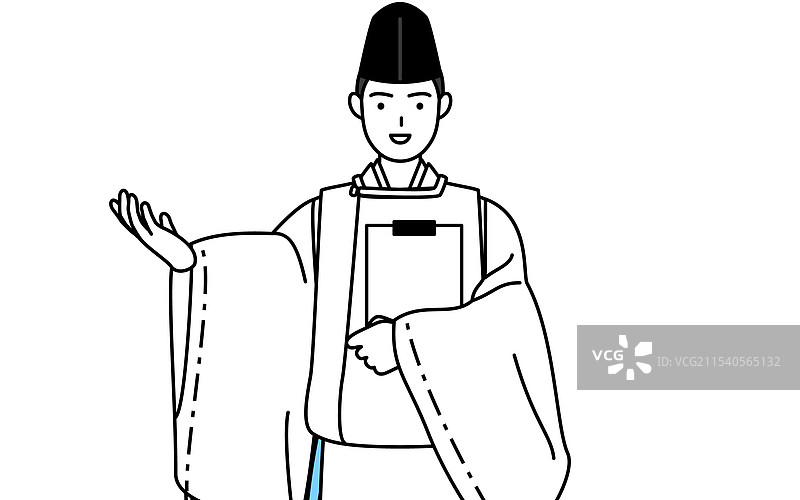 穿着烏帽子的神社祭司图片素材