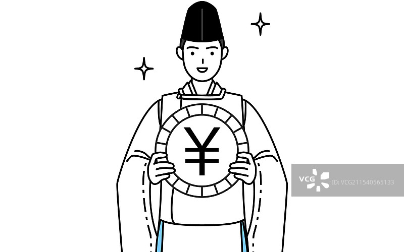 穿着烏帽子的神社祭司图片素材