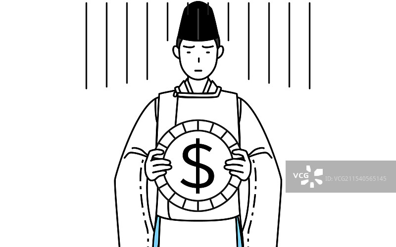 穿着烏帽子的神社祭司图片素材