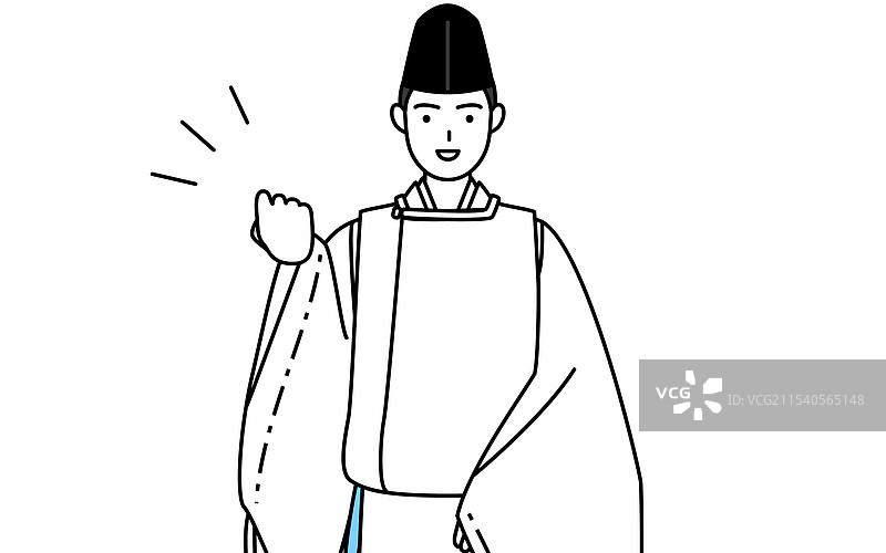 穿着烏帽子的神社祭司图片素材