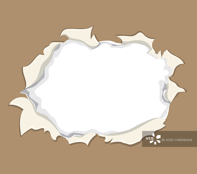 撕裂的纸张露出一个空白区域图片素材