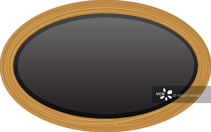 经典的木纹椭圆框架图片素材