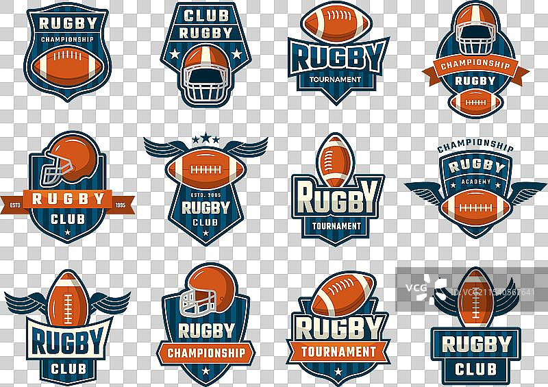 橄榄球标签运动队徽章近期图片素材