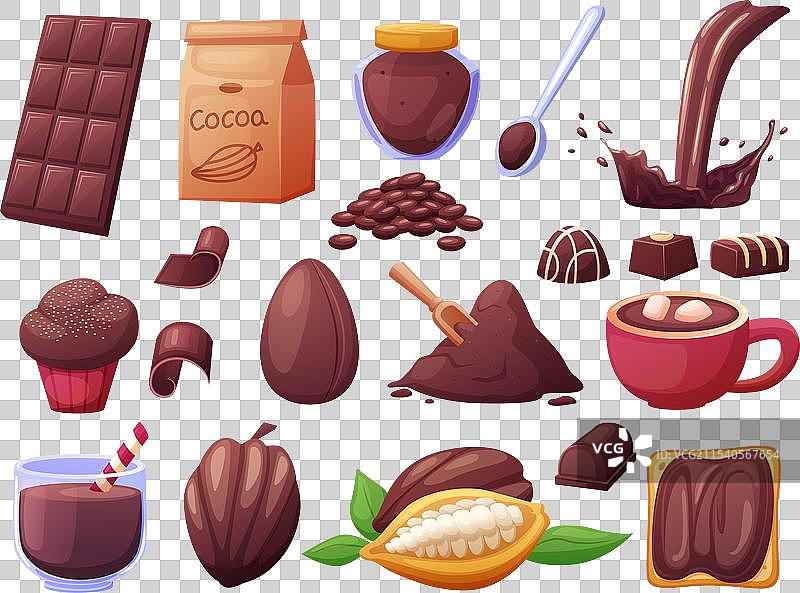 卡通巧克力食品热液态可可巧克力图片素材