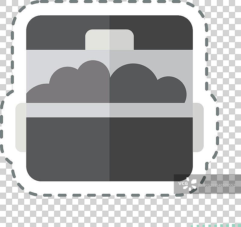 与野餐相关的冰桶贴纸线条剪切图案图片素材