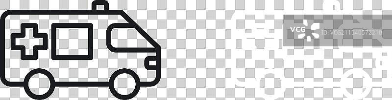 救护车图标集 紧急医院护理符号图片素材