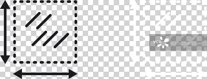 面积和尺寸图标集，正方形大小空间图片素材