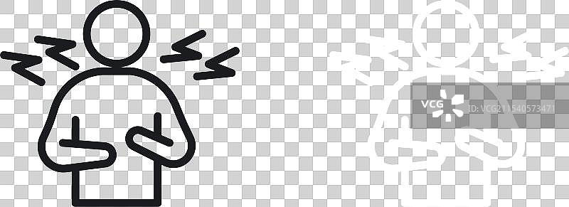 心脏病发作图标集 胸痛 心悸图片素材