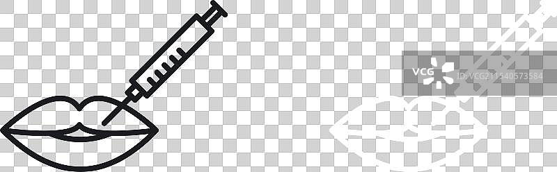 透明质酸唇部注射图标集女性图片素材