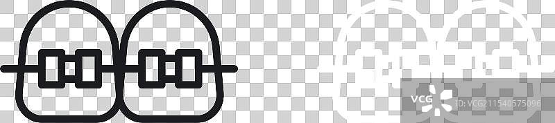 牙齿矫正器图标集图片素材