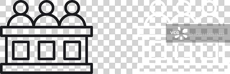 陪审团审判图标集，陪审团会议面板符号图片素材