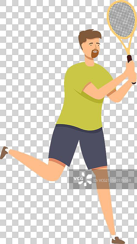 区域网球跑步图标卡通选手发球图片素材