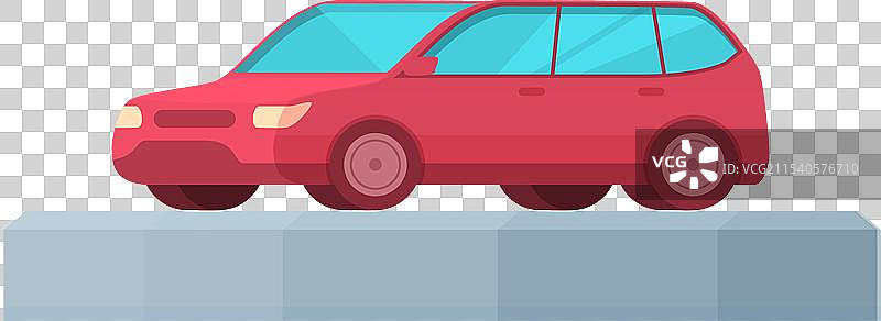 红色汽车展厅图标卡通租赁图片素材