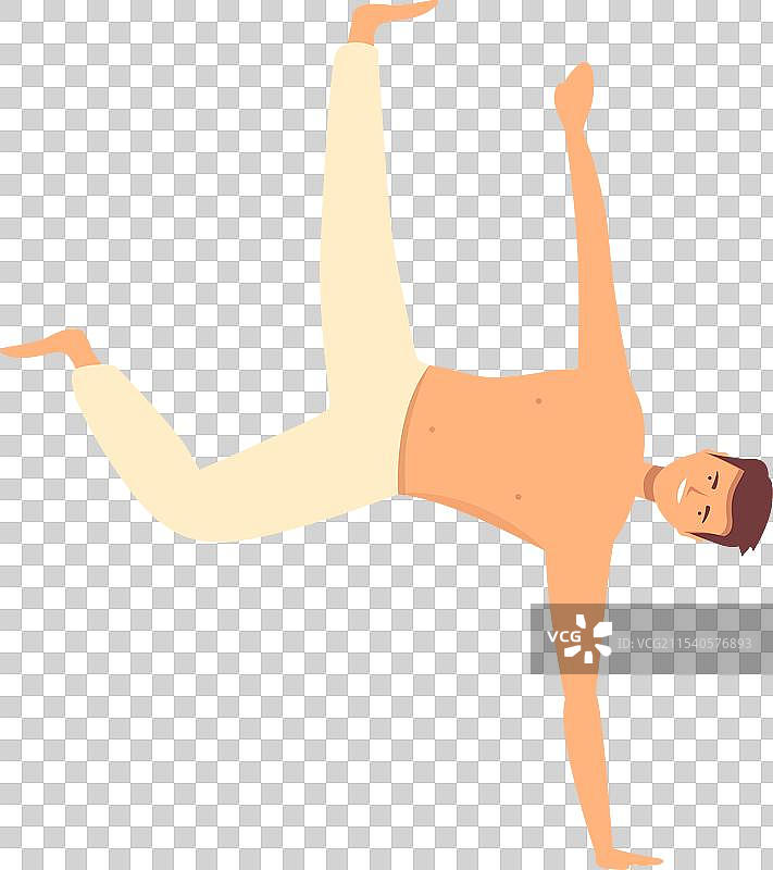 单手锻炼图标卡通风格的卡波耶拉图片素材