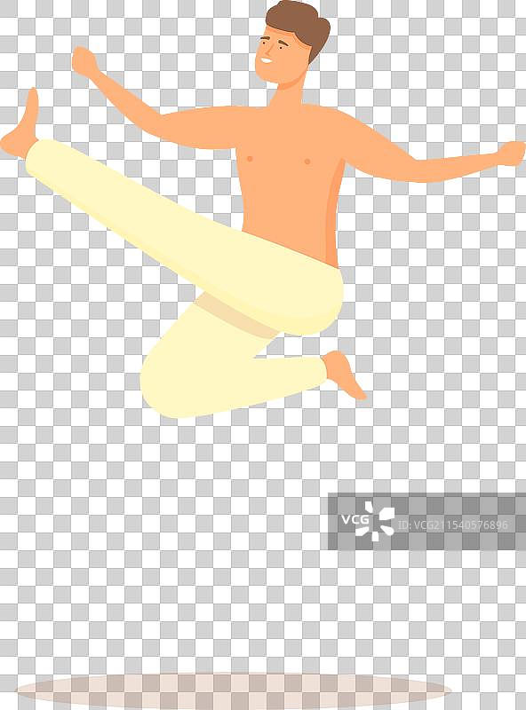 卡通美丽的硬卡波耶拉跳跃图标图片素材