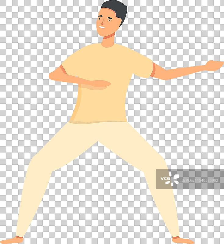 卡通风格的卡波耶拉训练人物图标图片素材