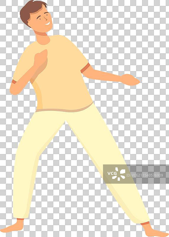 卡通训练中的踢美丽的卡波耶拉图标图片素材