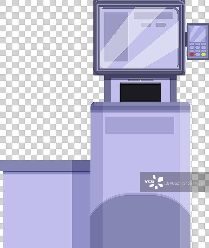 自助服务柜台图标卡通风格图片素材